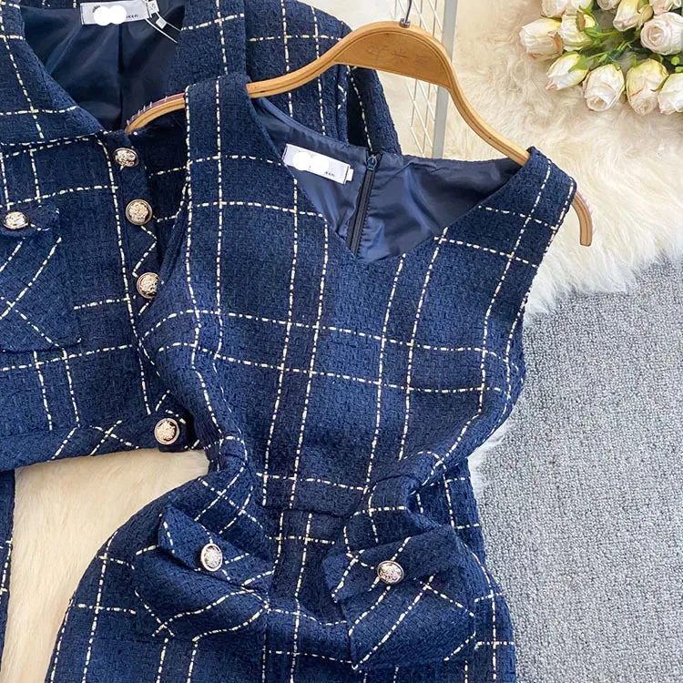 2 Piece Set Long Sleeve Cropped Coat