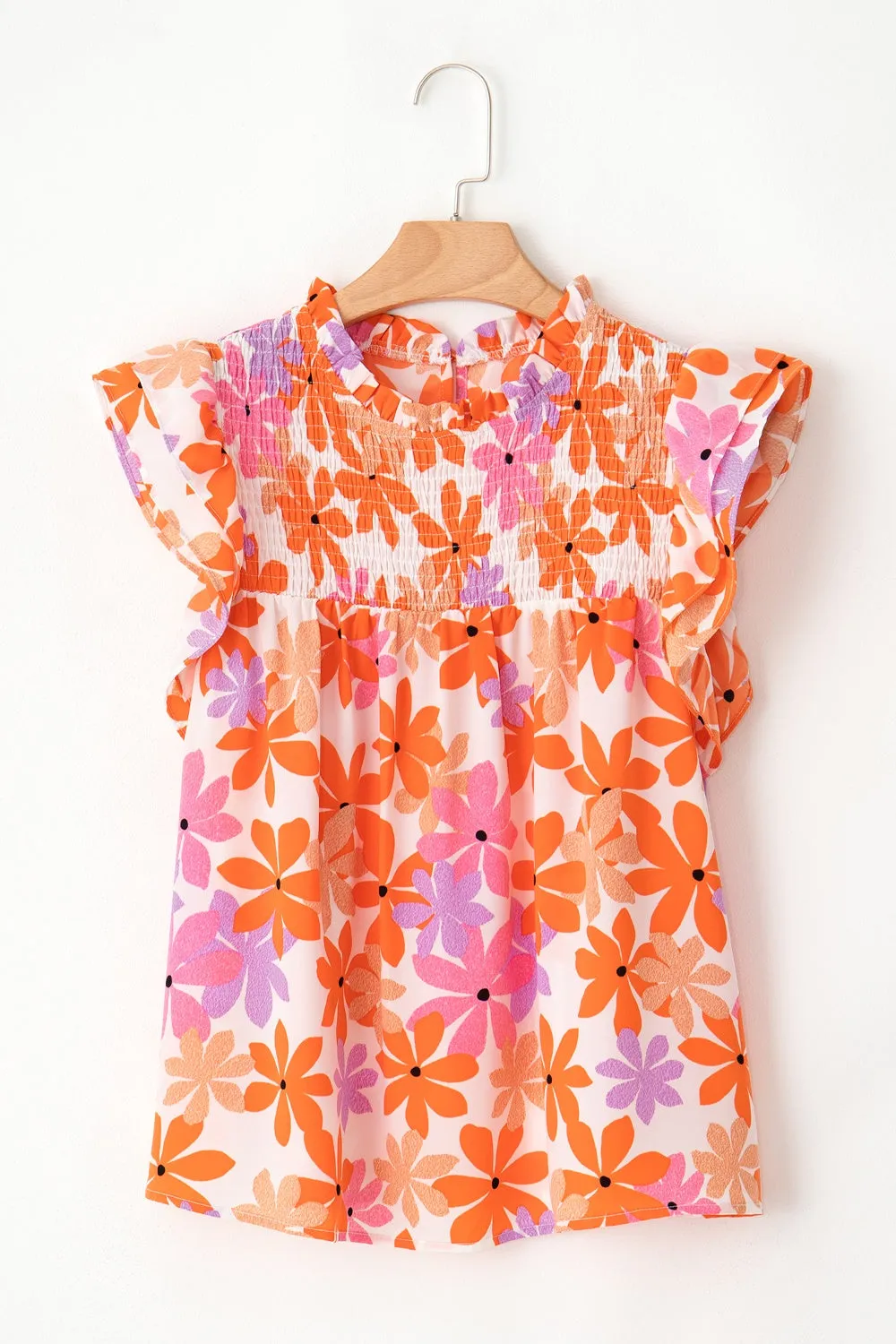 Angel Printed Round Neck Cap Sleeve Blouse