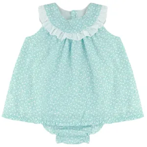 Baby Ferr Baby Girls Aqua Floral Dress