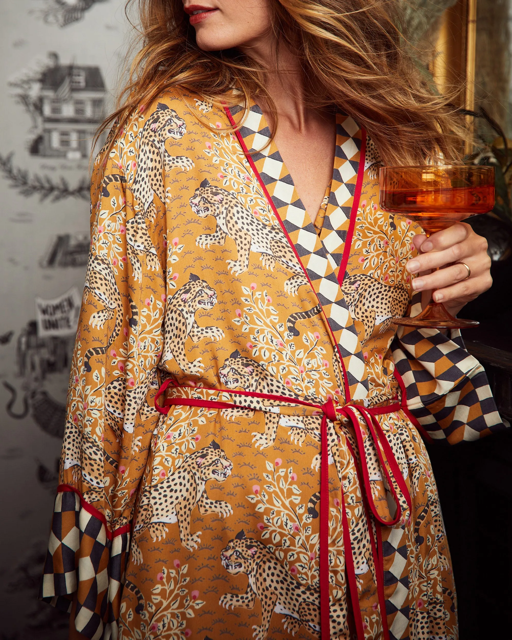 Bagheera - Satin Robe - Tobacco