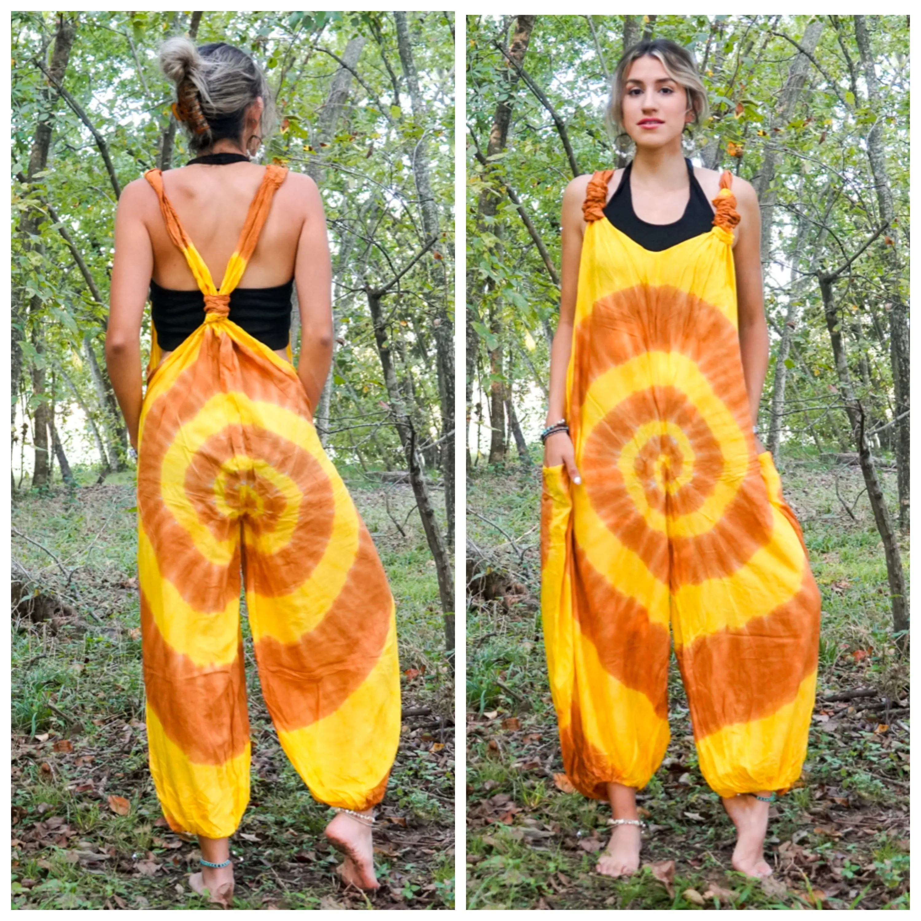 Barefoot Vibes Racerback Dungarees Jumpsuit Romper