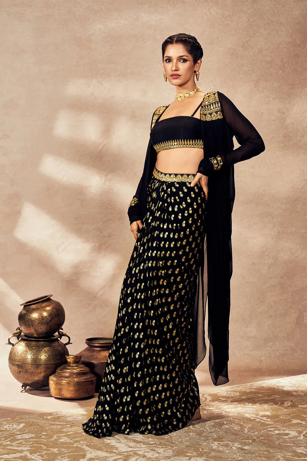 Black Pixie Dust Skirt Set