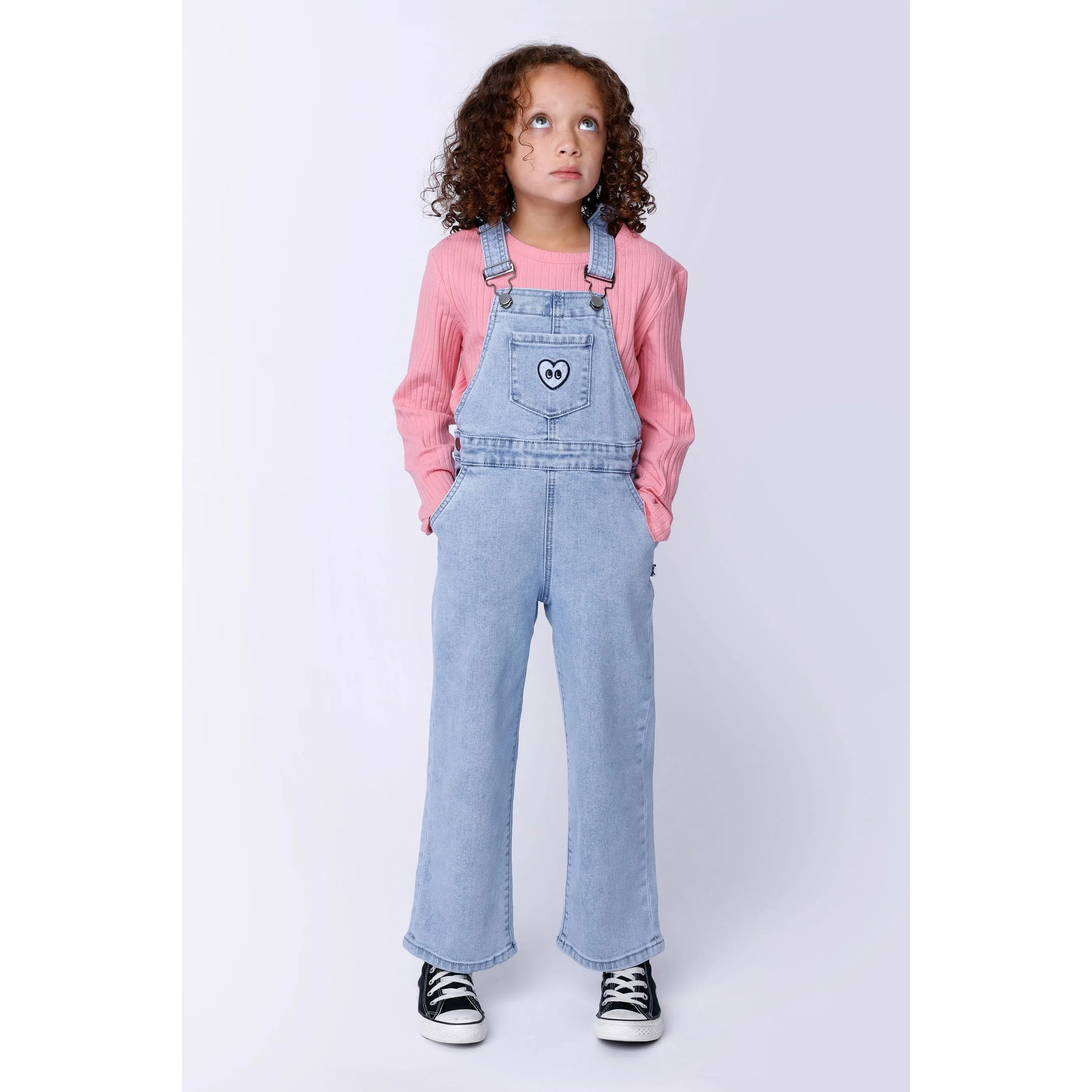 Happy Heart Denim Overalls