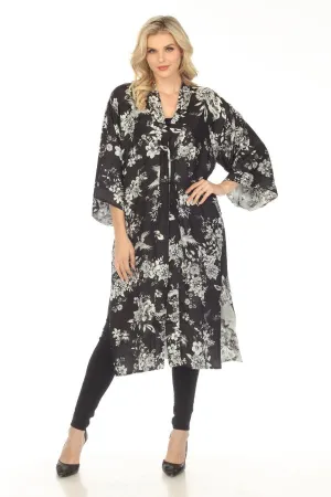 Johnny Was Dreamer Jules Reversible Silk Floral Long Kimono Boho Chic R40623