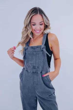 Kamryn Comfy Cropped Tie Knot Overalls - 8 Colors