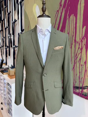 Olive Seersucker Premium Suit Coat