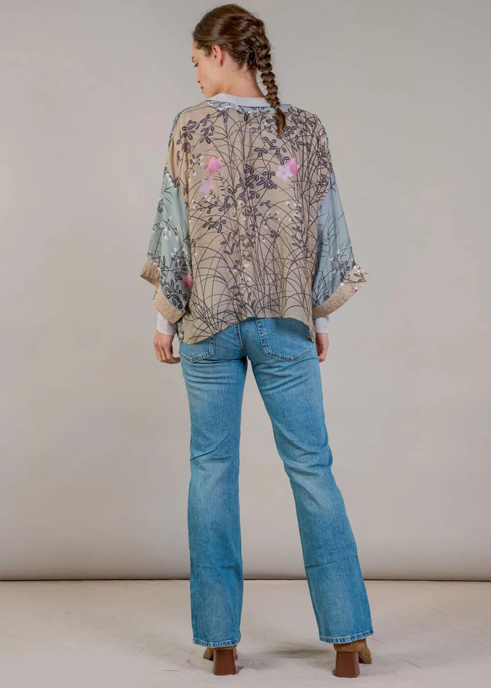 One Hundred Stars Dunes Short Kimono Grey