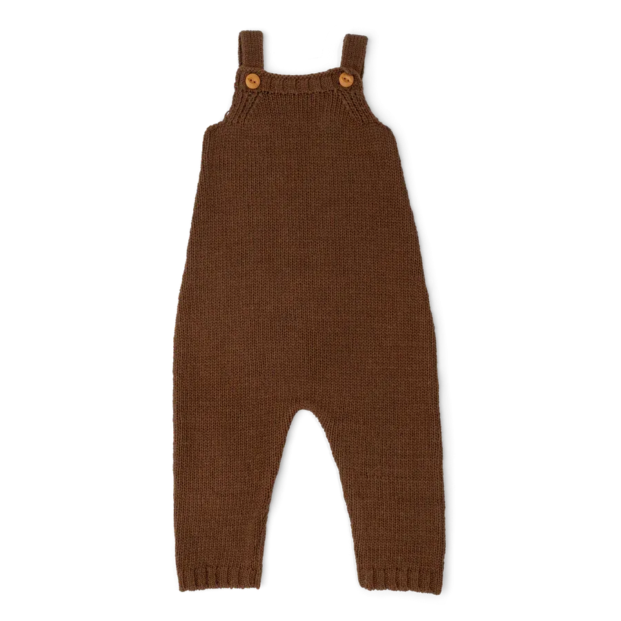 Organic Knit Overalls - Espresso