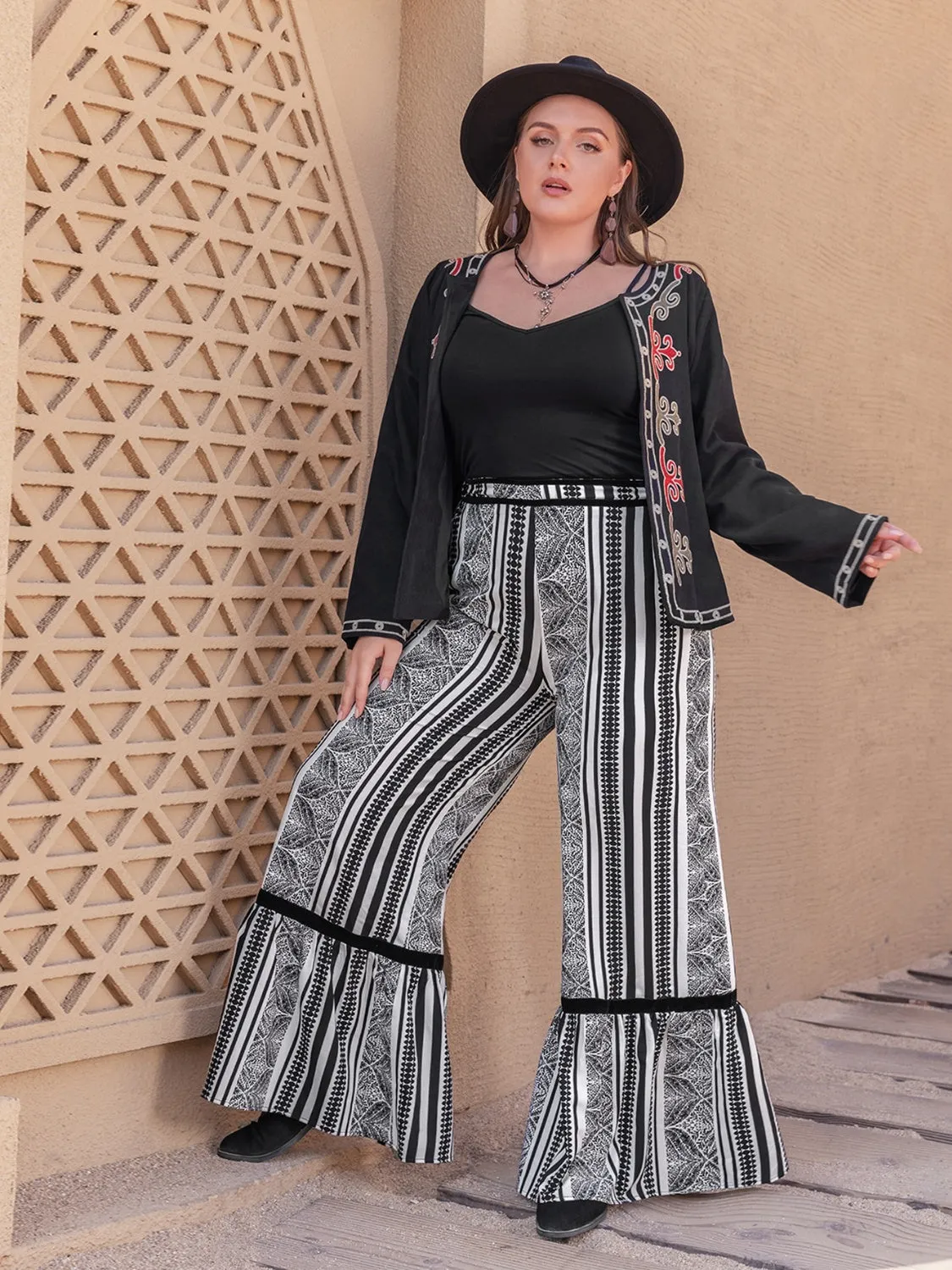 Printed Wide Leg Pants