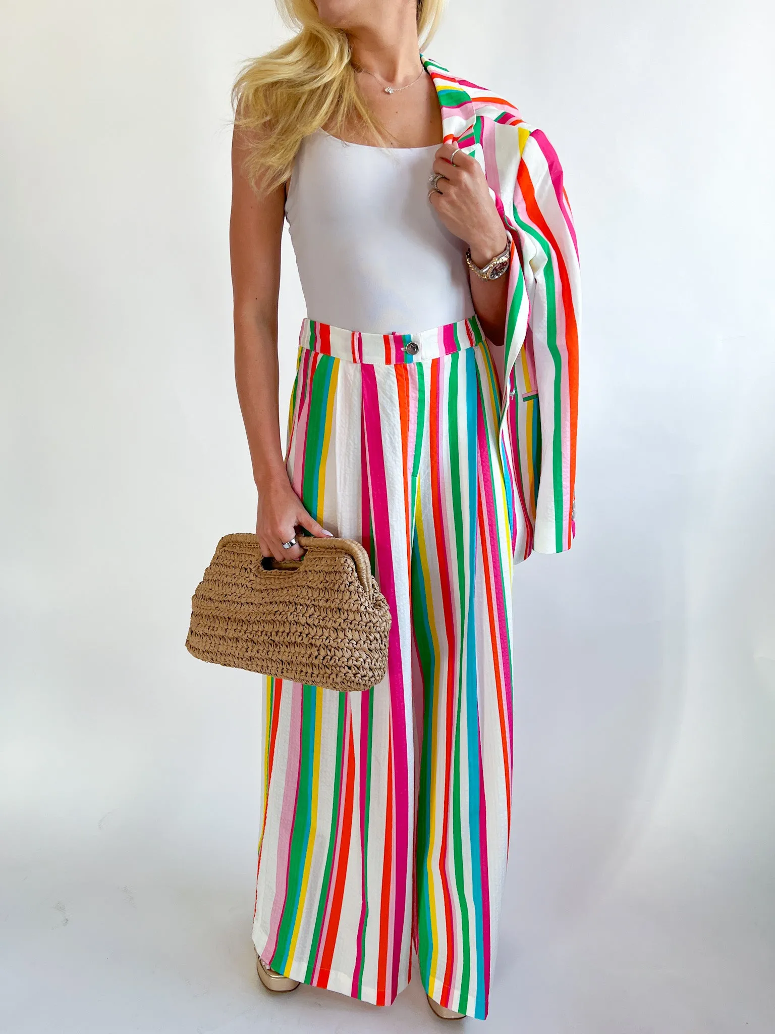 Raya Seersucker Palazzo Pant