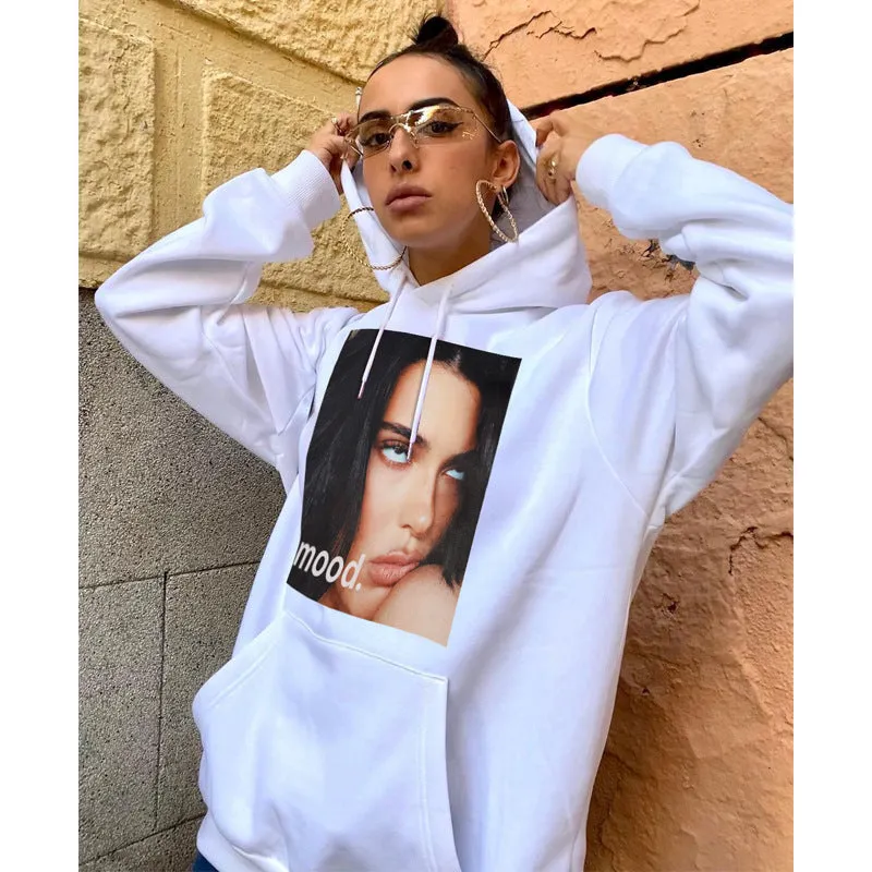 Round Neck Floral Printed Hoodies Sweatshirts Shirts Blouses