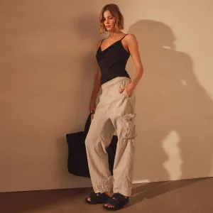 Seersucker Cargo Pant - Salt Pigment