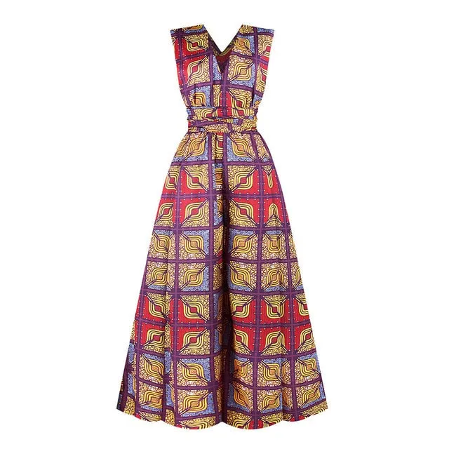 Single Shoulder Ankara Flare Bottom Jumper