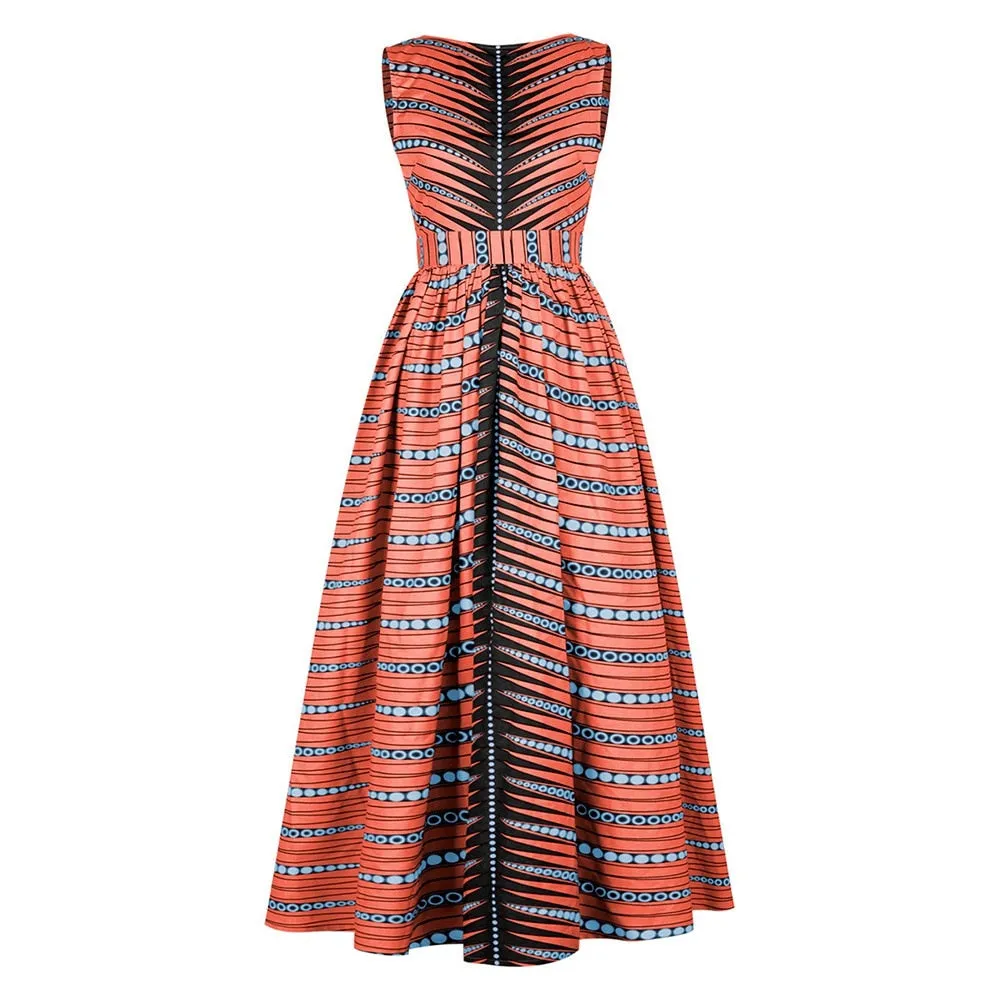 Sleeveless African Ankara Print Party Dresses