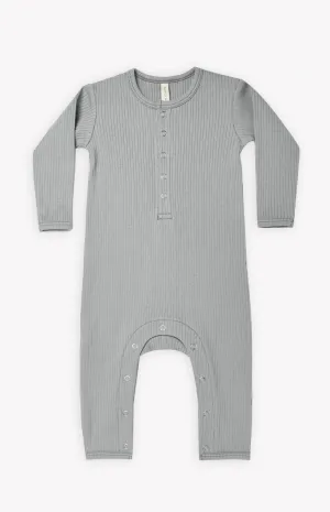 The Ribbed Baby Jumpsuit by Quincy Mae - Dusty Blue