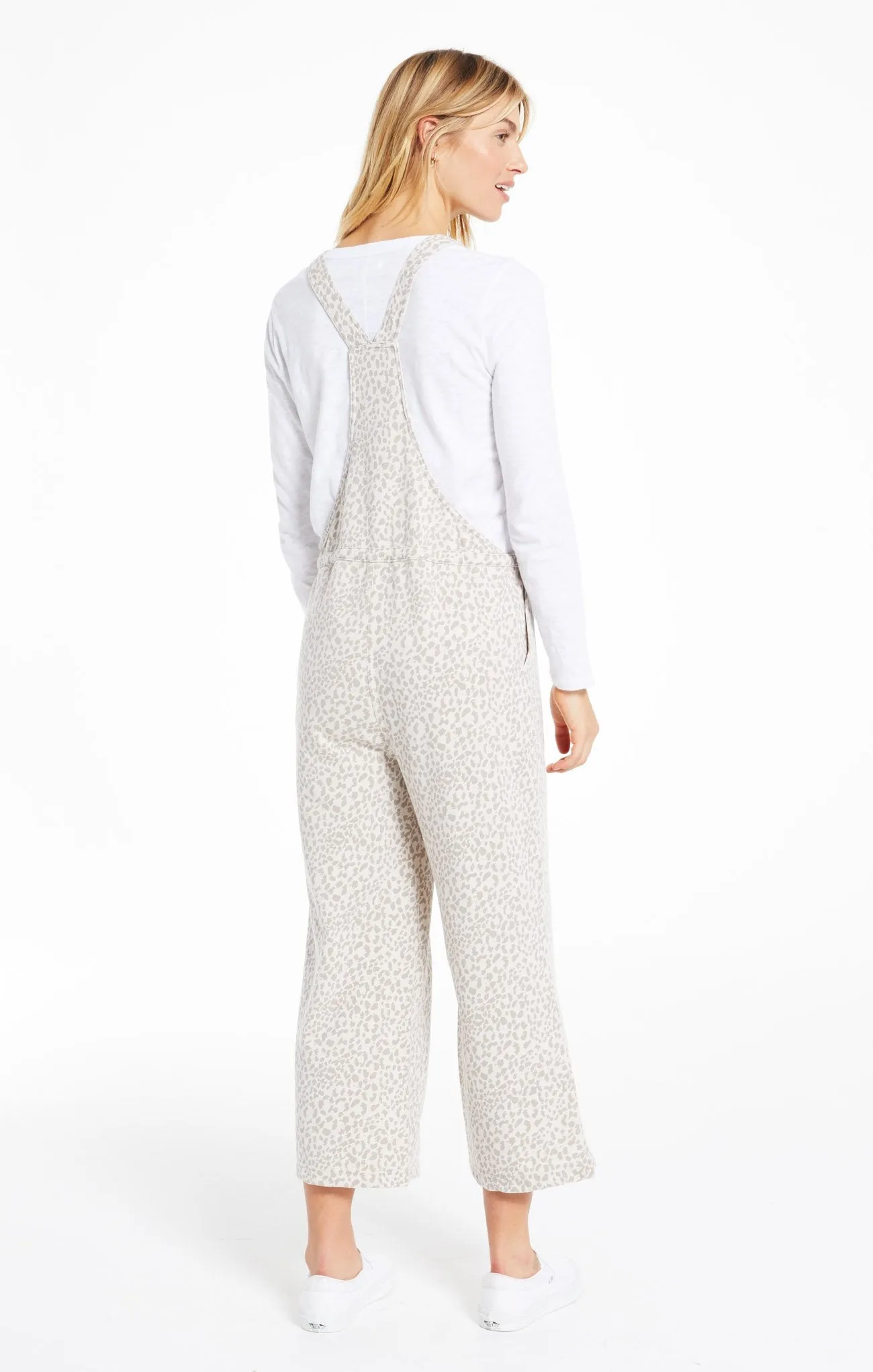 Tonal leopard cinched waist overalls (Limited Edition)