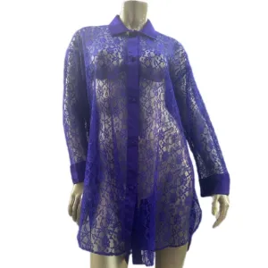 Vintage Victoria’s Secret gold label sheer purple lace front nightgown size PS