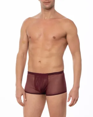 Wine - GRANT Sheer Mesh Boxer Brief
