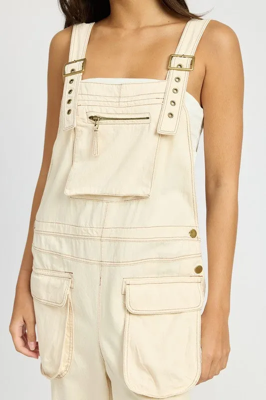 Women's Oversized Cargo Overalls