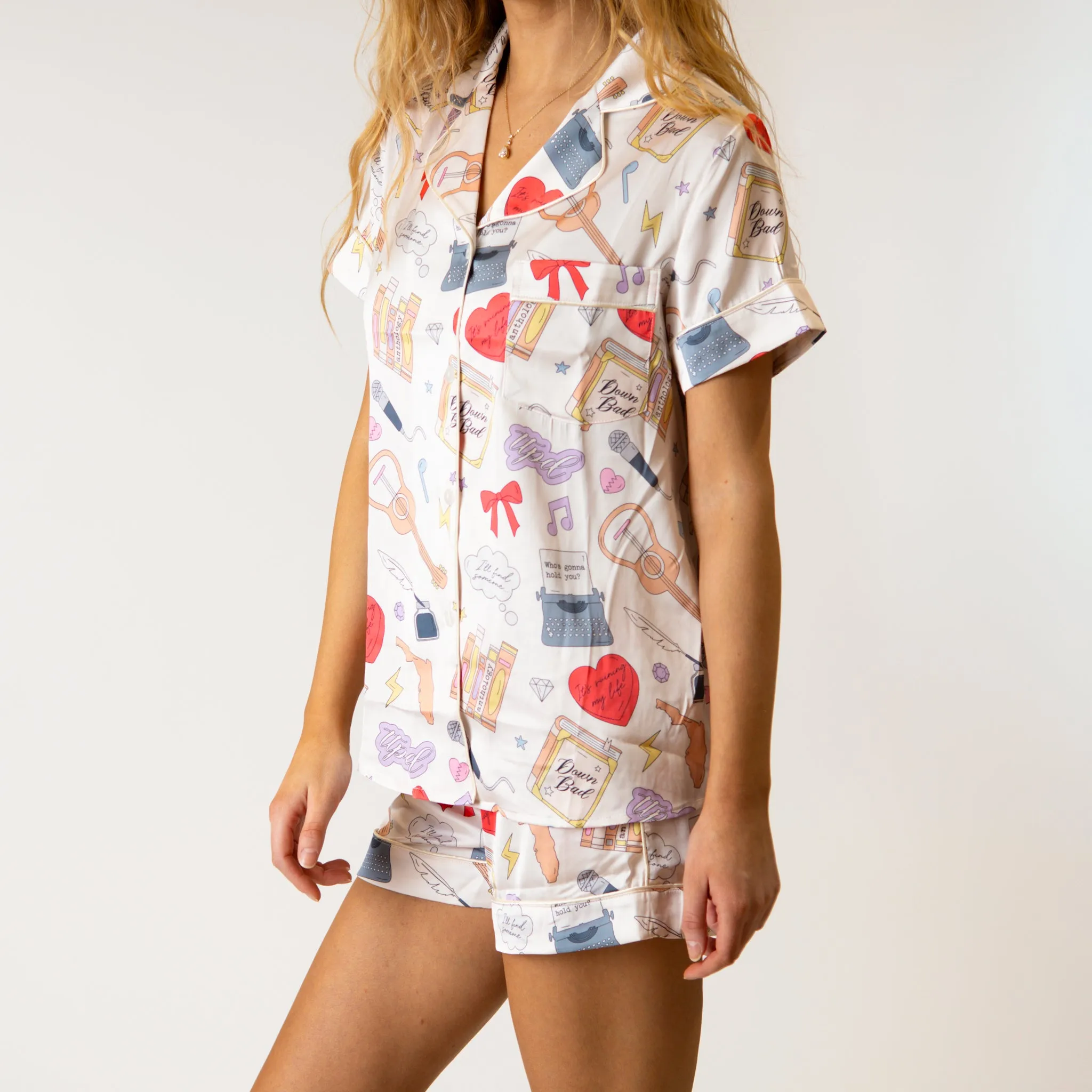 Women's Satin Icon Pajama Top