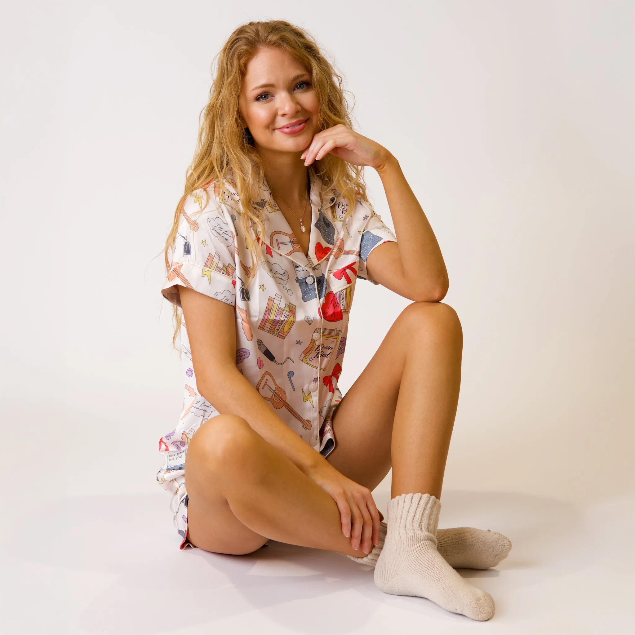 Women's Satin Icon Pajama Top